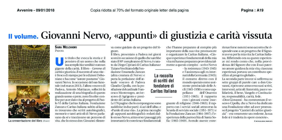 Giovanni Nervo, "appunti" di giustizia e carità vissuta