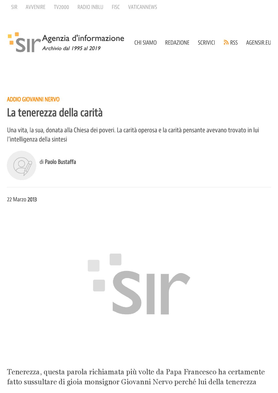 La tenerezza della carità