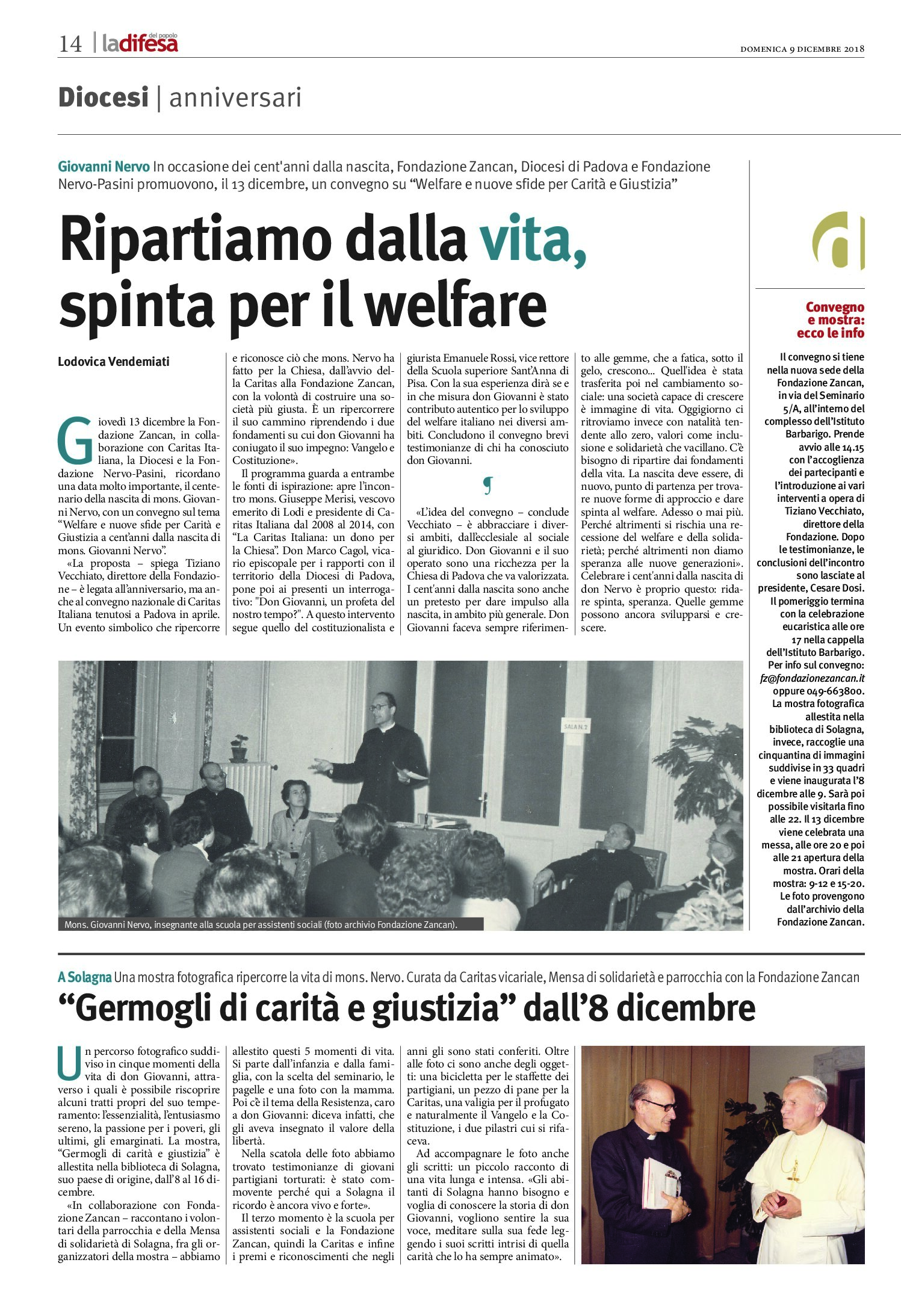 Ripartiamo dalla vita, spinta per il welfare