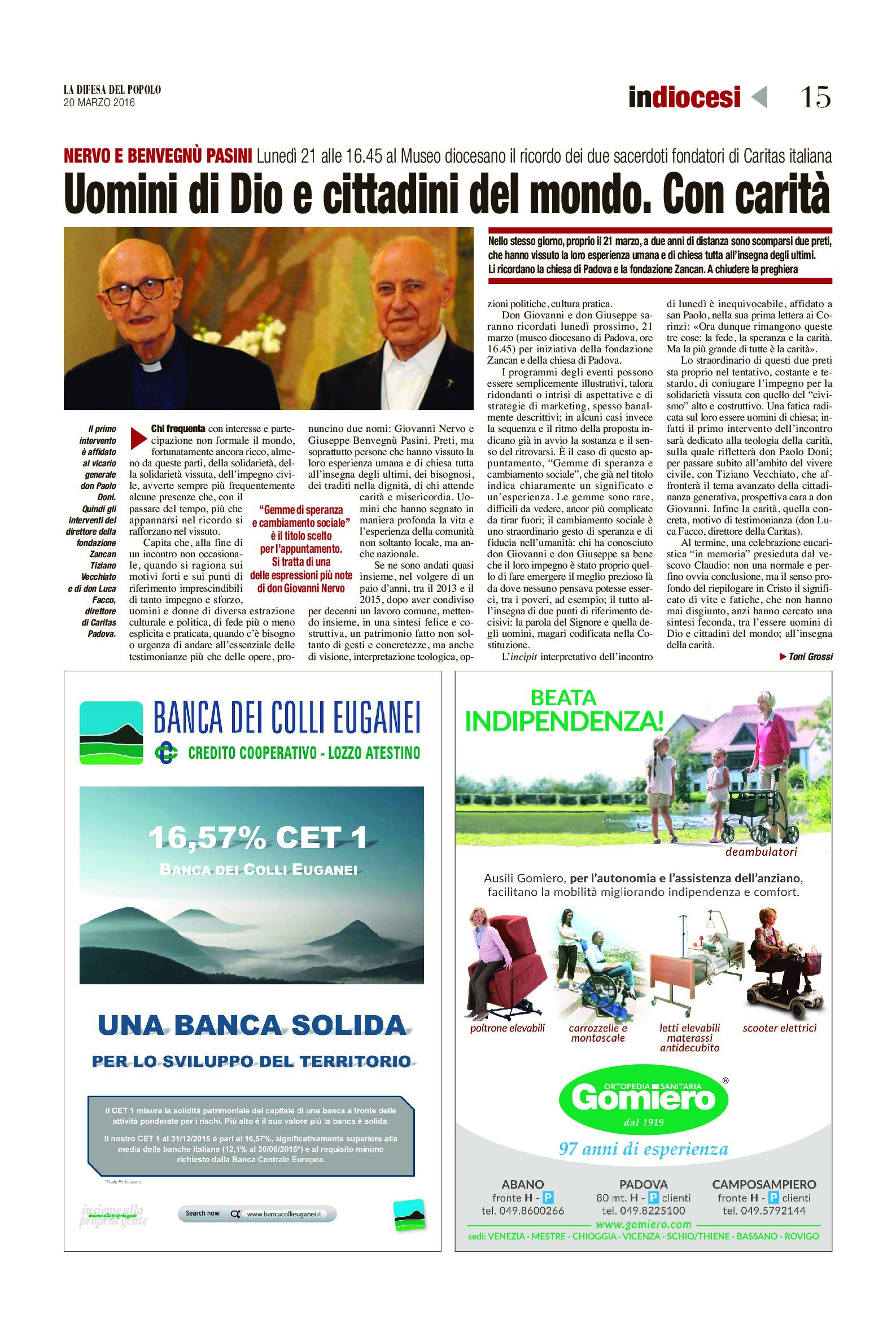 Uomini di Dio e cittadini del mondo. Con carità