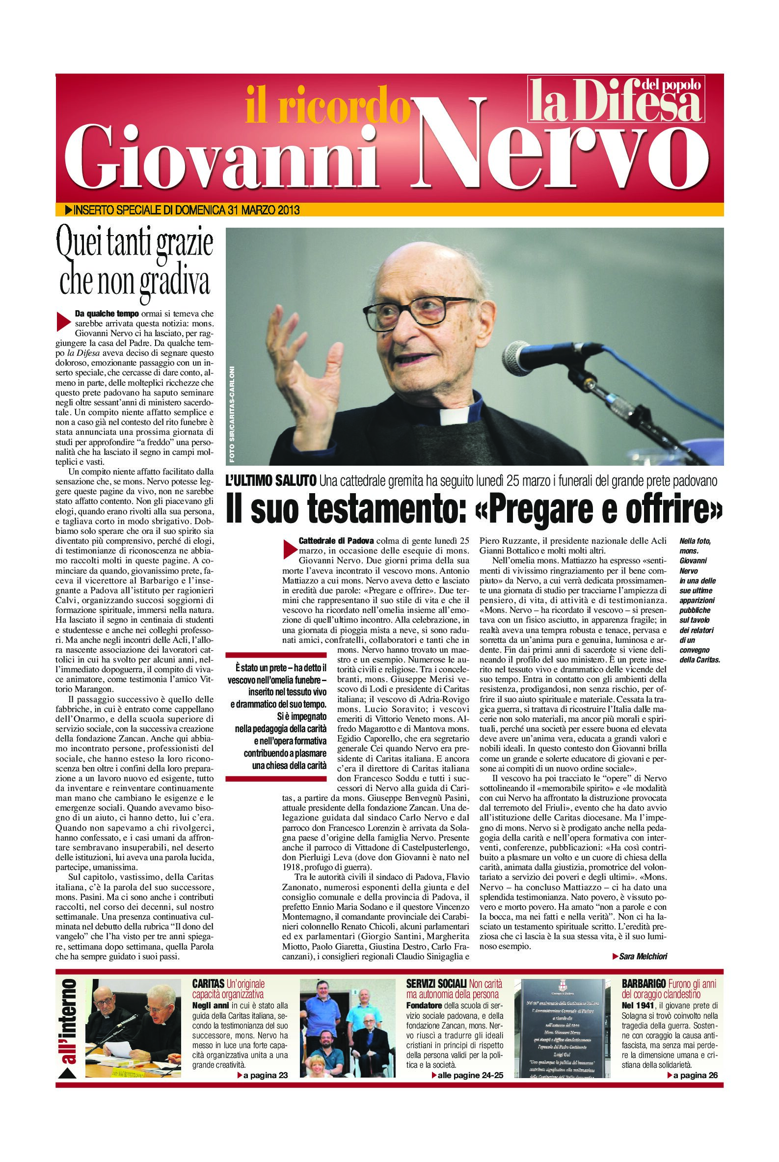 Giovanni Nervo. Il ricordo