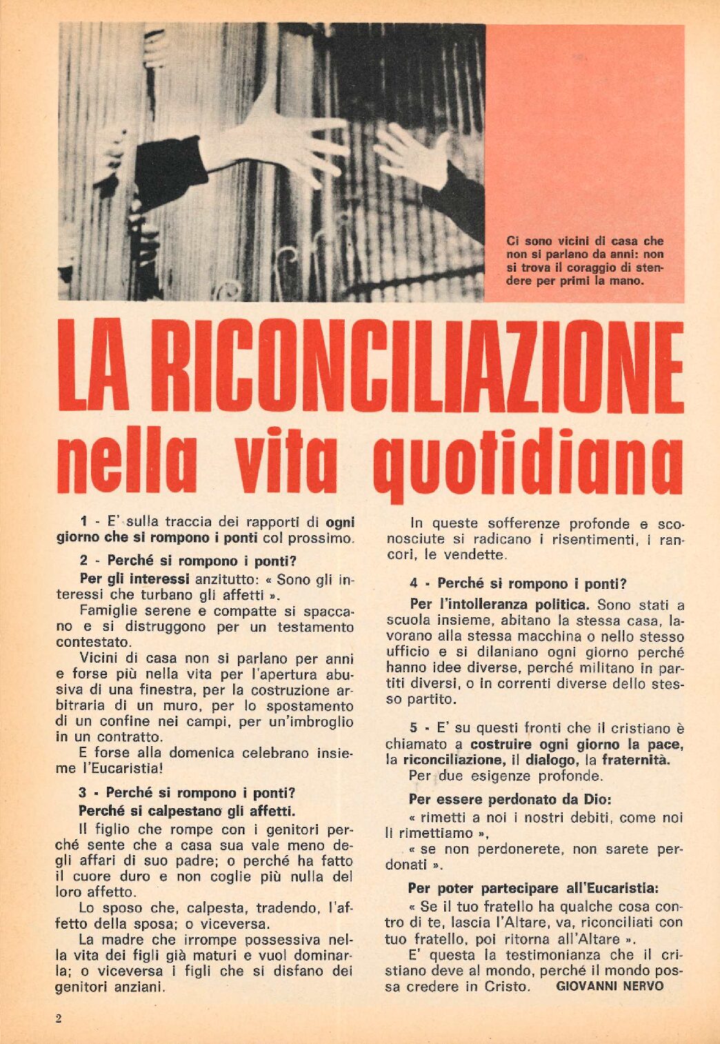 La Riconciliazione nella vita quotidiana