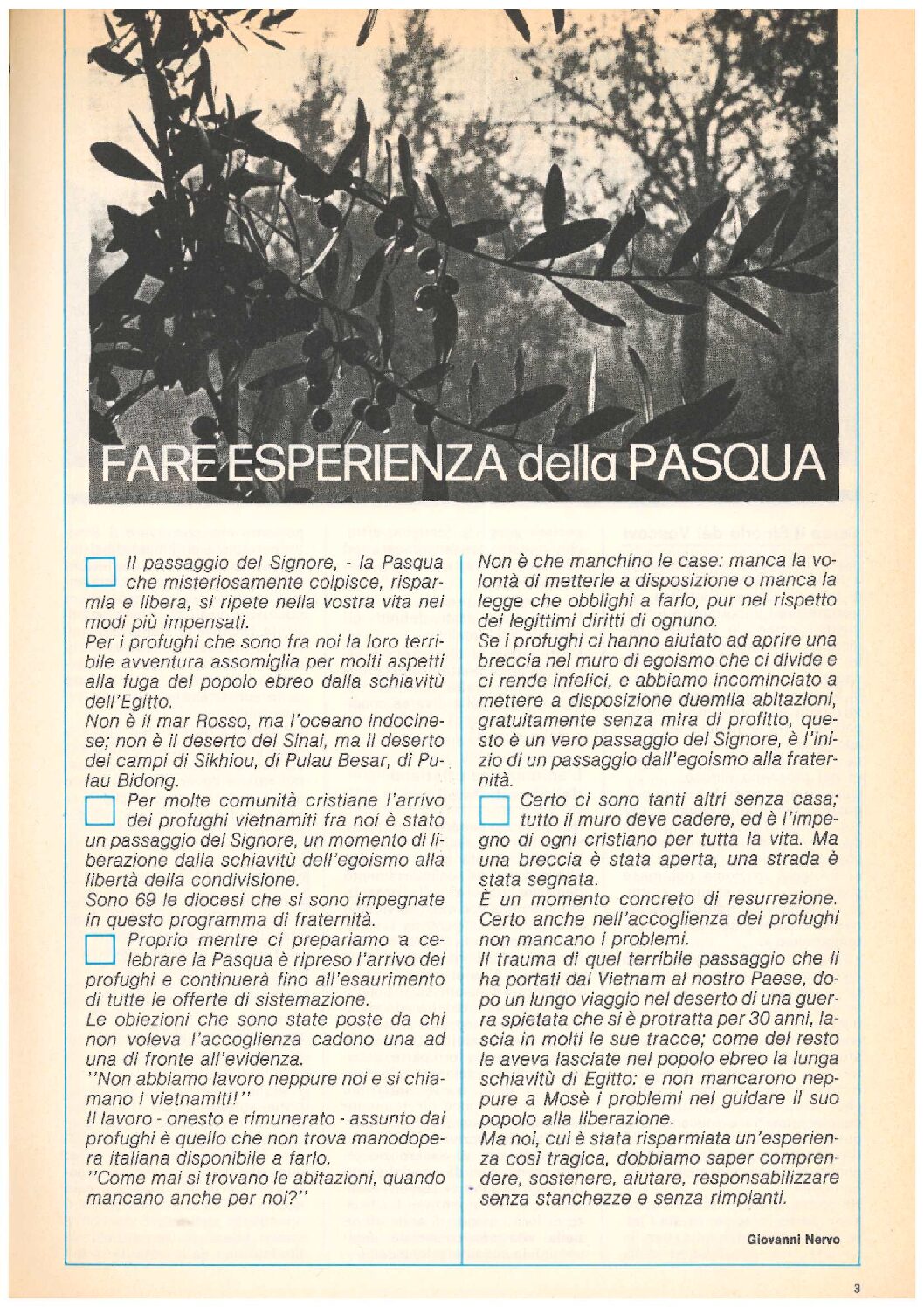 Fare esperienza della Pasqua