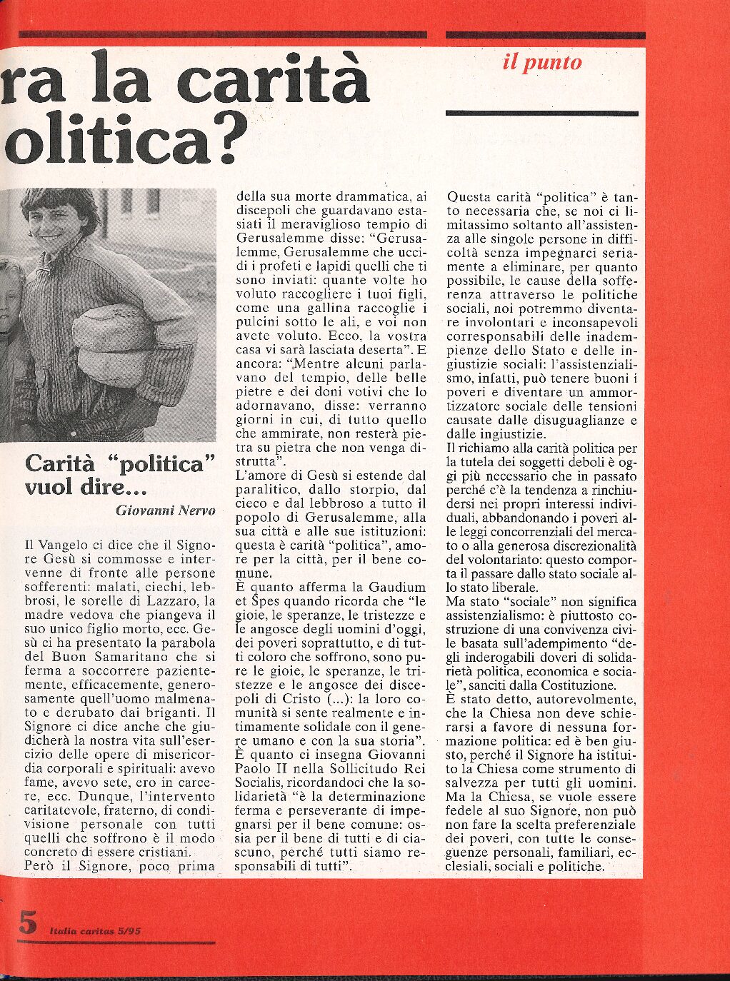Carità "politica" vuol dire...