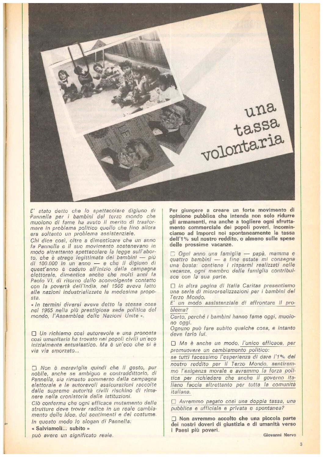 Una tassa volontaria